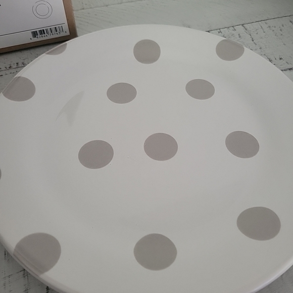 Lenox Kate Spade All In Good Taste Deco Dot Beige Accent Salad Plate 10 New - Picture 2 of 5
